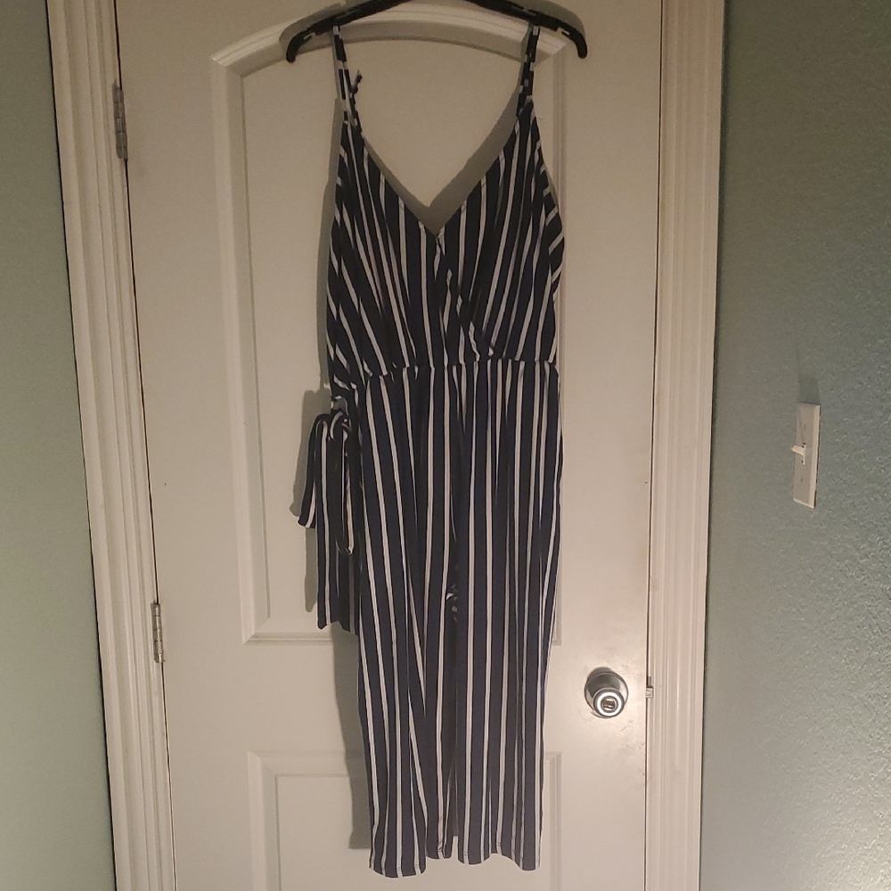 Striped Blue and White Women's Romper